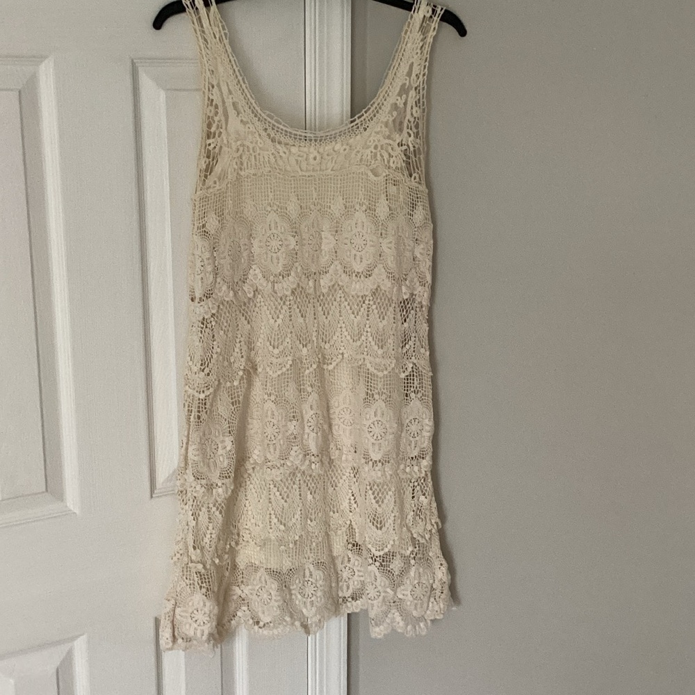 Elegant Cream Lace Dress
